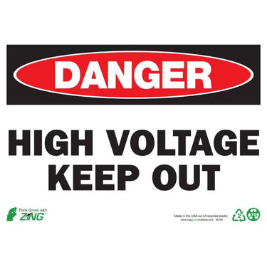 ZING Eco Safety Sign, Danger, 10X14- Model 2104